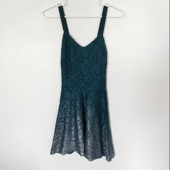 Free People Dresses & Skirts - Free People Lace Ombré Silver Dress Size XS